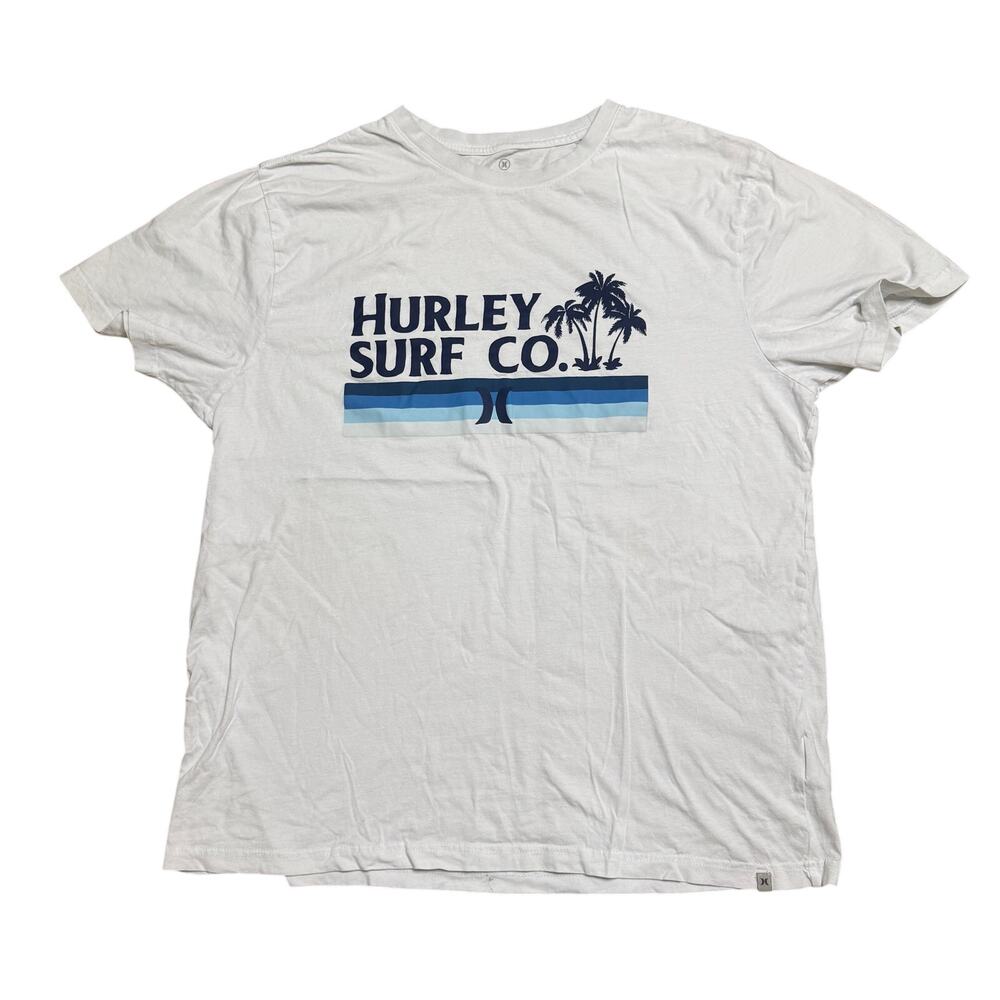 HURLEY SURF WHITE TEE TSHIRT SHIRT XL EXTRA LARGE LOGO SURFER BEACH OUTDOOR
